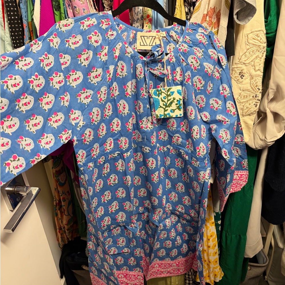 SZ Blockprints 100% cotton lightweight Priya Dress paisley london dress
